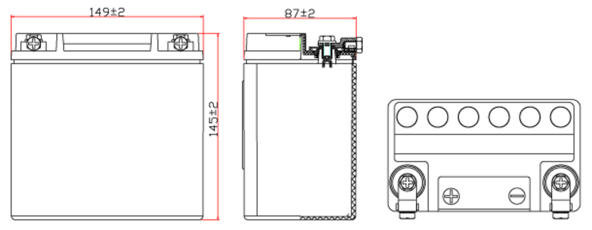 Batterie NITRO HVT 08 SLA AGM geschlossen Har OE 65948 – Bild 3