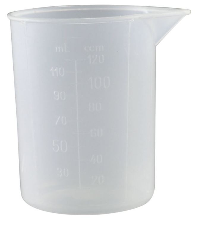 MESSBECHER 120 ML MIT SKALA, TRANSPARENT