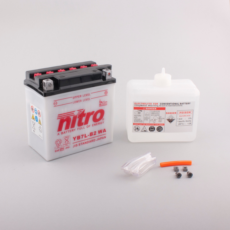 Batterie NITRO NB7L-B2 WA offen mit Säurepack