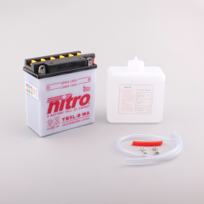 Batterie NITRO NB5L-B WA offen mit Säurepack