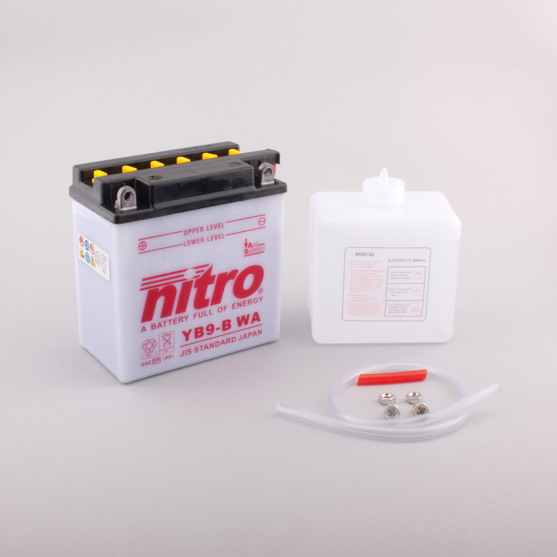 Batterie NITRO NB9-B WA offen mit Säurepack